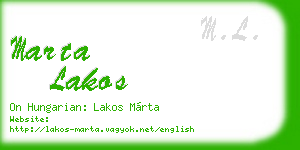marta lakos business card